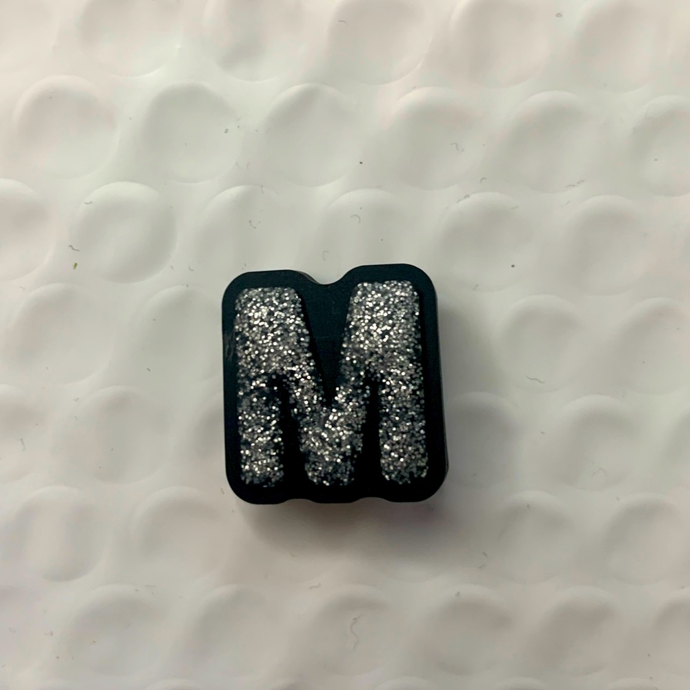 M letter croc charm